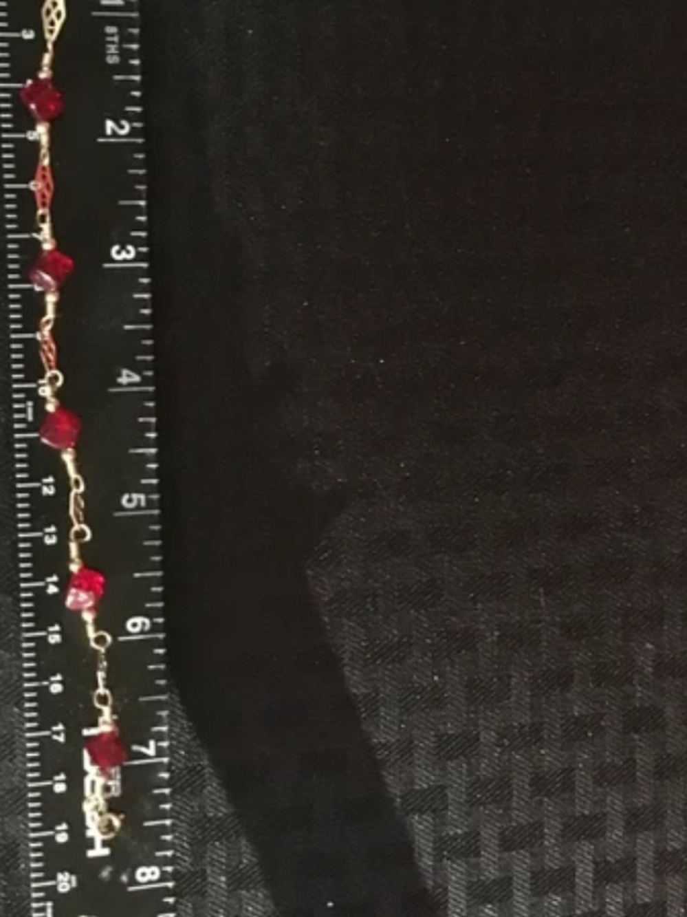Gold-Tone Bracelet with Faceted Ruby-Red Beads - Picture 5 of 6